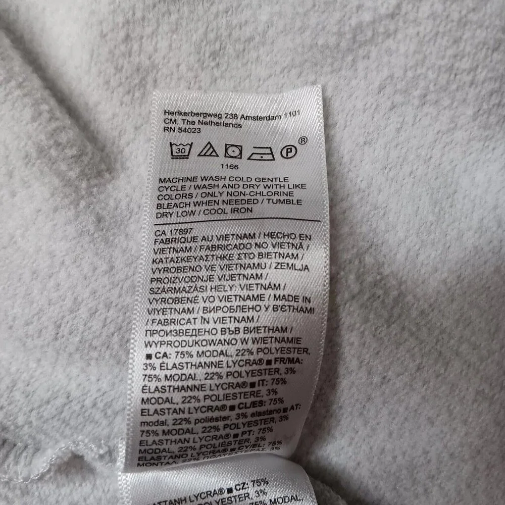 Athleta Womens Large Purana Wrap Sweatshirt Gray Heather Ribbed Long Sleeve Top - Picture 5 of 15
